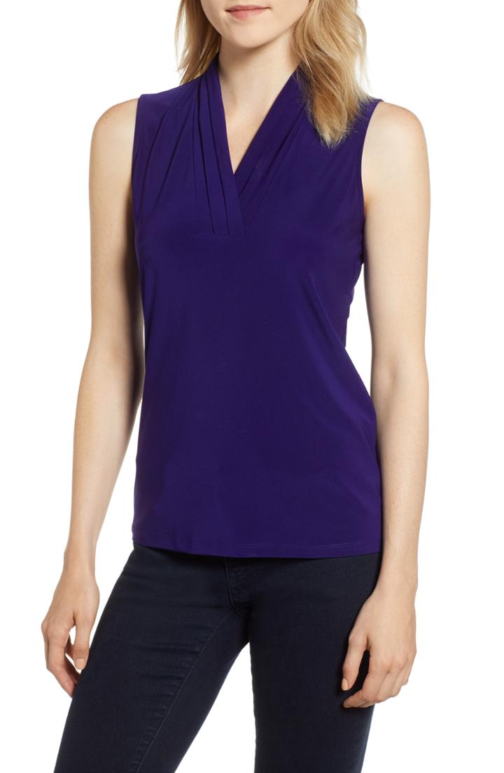 Women's Halogen Asymmetrical Velvet Tunic, Size - Red