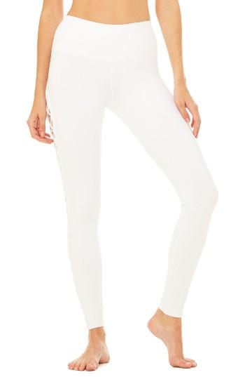 Women's Alo Interlace Leggings - White