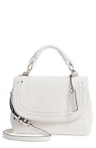 Sole Society Top Handle Faux Leather Crossbody Bag - White