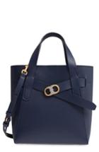 Tory Burch Small Gemini Link Leather Tote - Blue