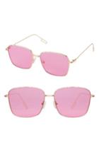 Women's Perverse Eva Square Sunglasses - Gold/ Red
