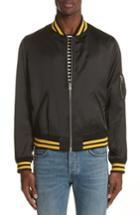 Men's The Kooples Satin Bomber Jacket - Black