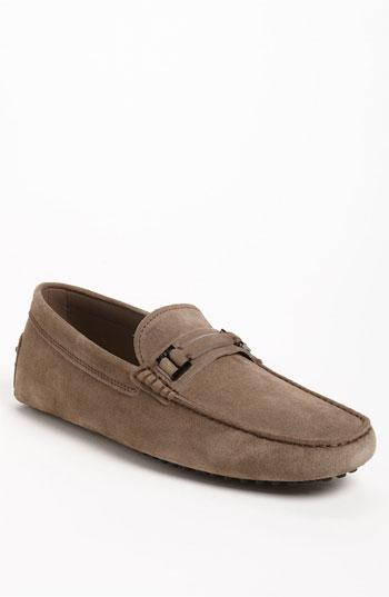 Tod's Leather Bit Driving Shoe Tan Suede