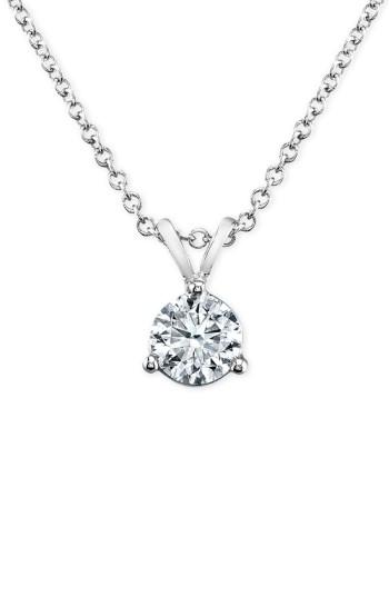 Women's Bony Levy 'solitaire' Diamond Pendant Necklace (nordstrom Exclusive)