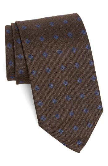 Men's Strong Suit Heather Medallion Silk Tie, Size - Brown