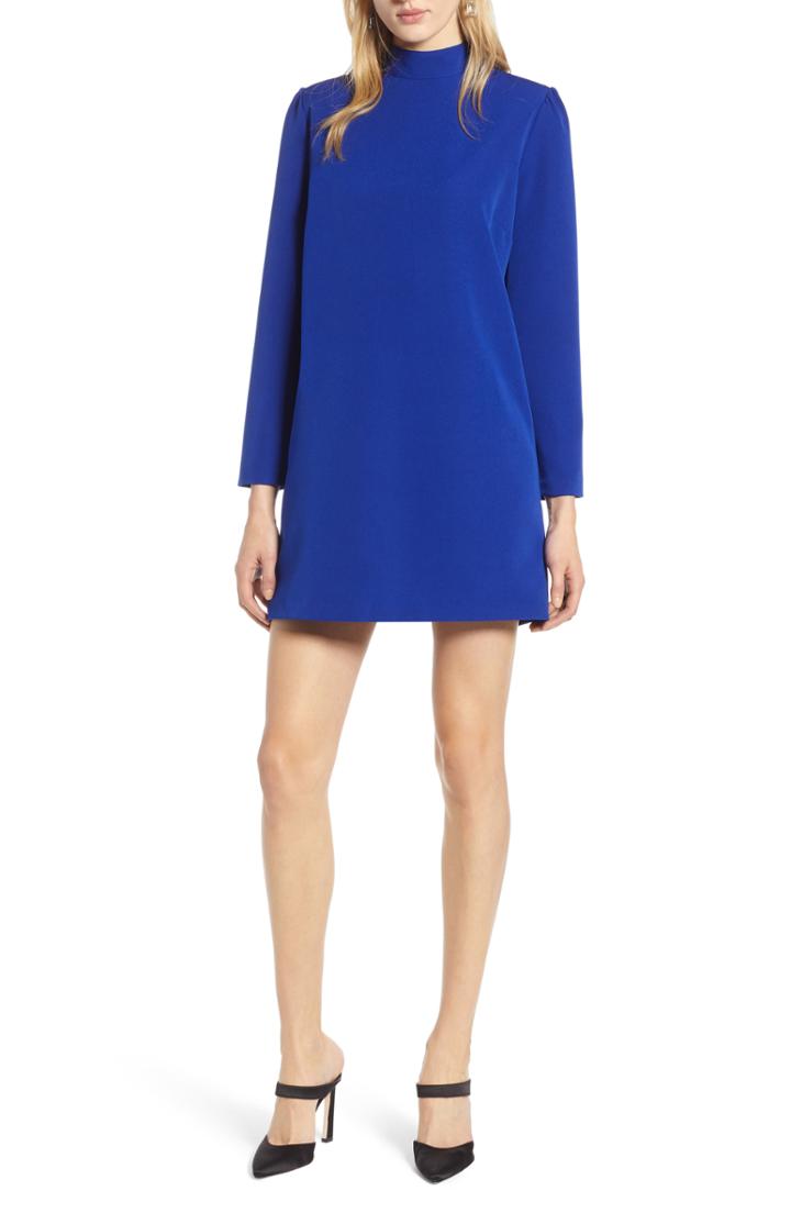 Women's Halogen Bow Back Ponte Shift Dress - Blue