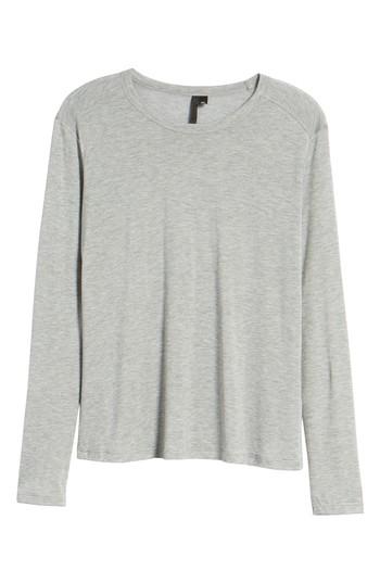 Women's Topshop Boutique Lyocell Long Sleeve T-shirt Us (fits Like 6-8) - Grey