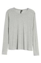 Women's Topshop Boutique Lyocell Long Sleeve T-shirt Us (fits Like 6-8) - Grey
