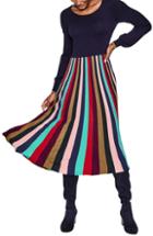 Women's Boden Margie Knit Fit & Flare Midi Dress (similar To 14w-16w) - Blue