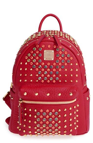 Mcm 'mini Diamond Stark' Swarovski Crystal Embellished Backpack -