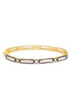 Women's Freida Rothman Two Tone Baguette Crystal Bracelet
