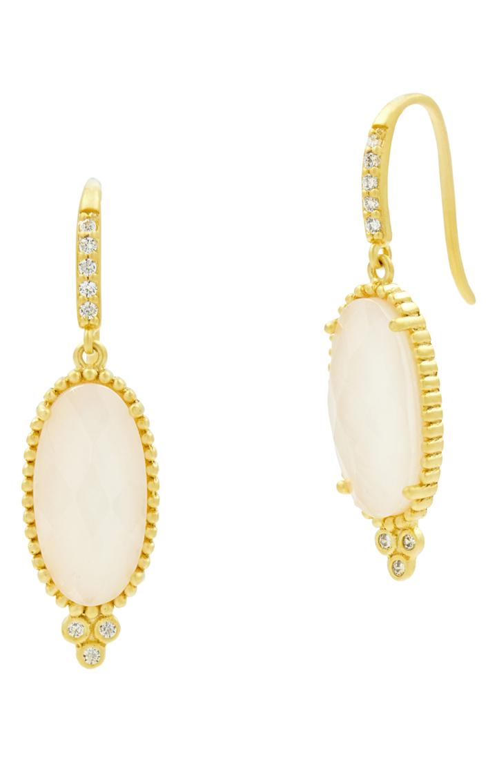Women's Freida Rothman Color Theory Oval Stone Drop Earrings