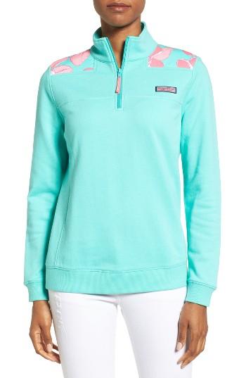 Women's Vineyard Vines In Bloom Shep Quarter Zip Pullover