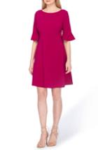 Women's Tahari Ruffle Sleeve A-line Dress - Pink