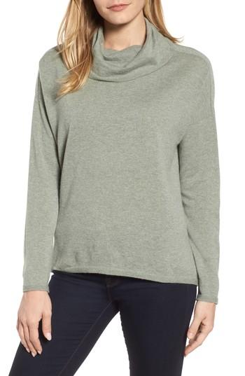 Women's Eileen Fisher Boxy Cashmere Sweater, Size - Green