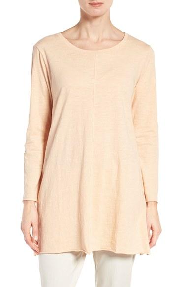 Women's Eileen Fisher Slubby Organic Cotton Jersey Top - Coral