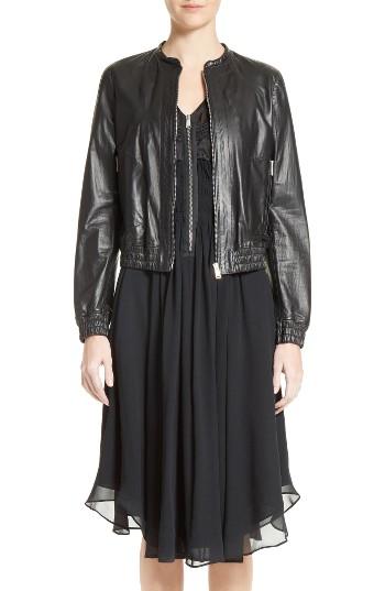 Women's Belstaff Havana Leather Bomber Jacket