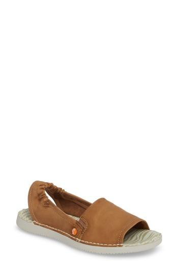 Women's Softinos By Fly London Tee Flat Sandal .5-6us / 36eu - Brown