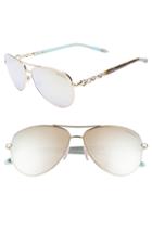 Women's Tiffany & Co. 58mm Aviator Sunglasses - Gold/ White Mirror