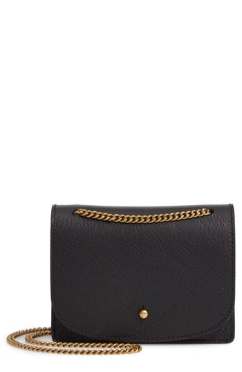 Women's Madewell Leather Crossbody Wallet - Black