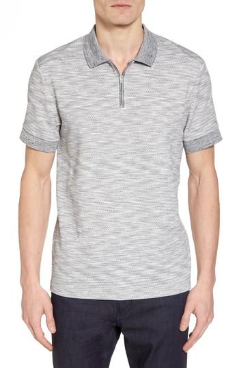 Men's Vince Camuto Zip Performance Mesh Polo - Grey