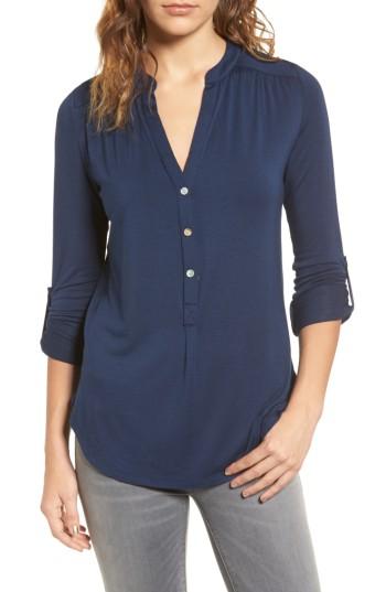 Women's Amour Vert 'elena' Roll Tab Sleeve Top - Purple