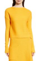 Women's Tibi Ribbed Wool Sweater - Orange