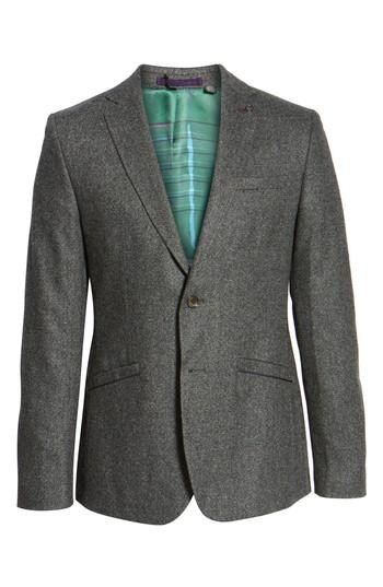 Men's Ted Baker London Modern Slim Fit Textured Blazer (m) - Black