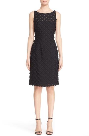Women's Carmen Marc Valvo Couture Circle Applique Sleeveless Sheath Dress