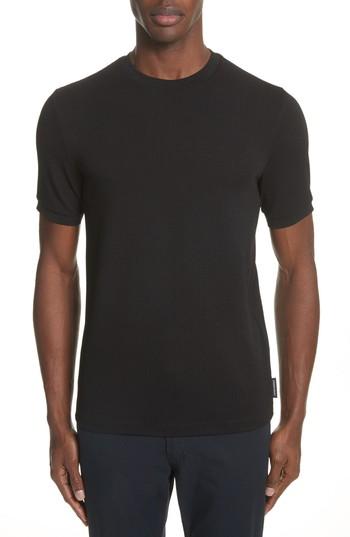Men's Emporio Armani Slim Fit Micro Crewneck Tee - Black