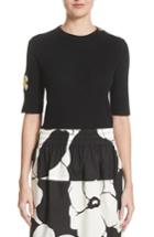 Women's Marc Jacobs Flower Sleeve Merino Wool Sweater - Black