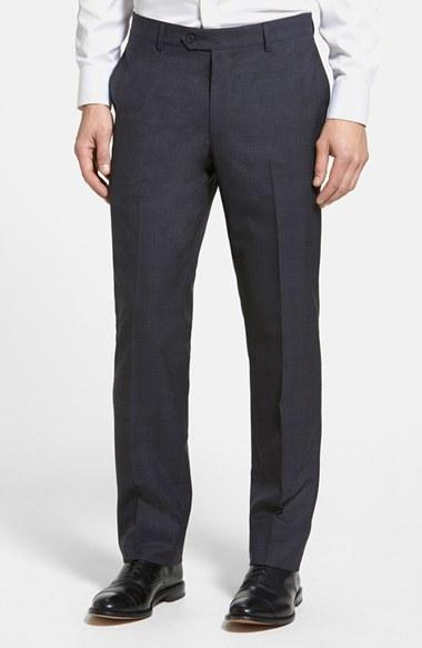 Men's Nordstrom Men's Shop Flat Front Wool Trousers