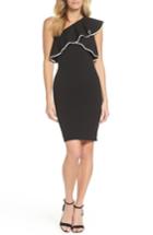 Women's Adrianna Papell Crepe One-shoulder Sheath Dress - Black