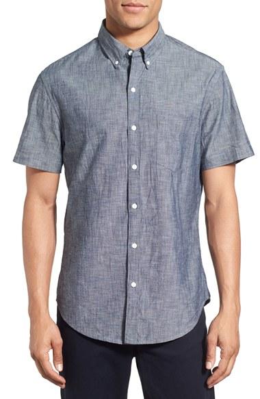 Men's Bonobos Slim Fit Short Sleeve Chambray Sport Shirt