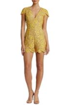 Women's Dress The Population Juliette Plunge Romper - Yellow