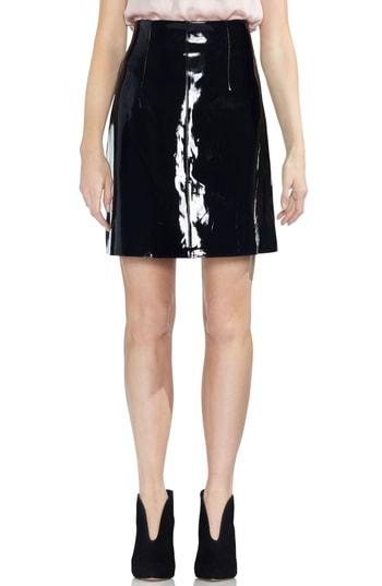Women's Vince Camuto Faux Patent Leather Skirt - Black
