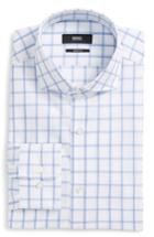 Men's Boss Mark Sharp Fit Grid Dress Shirt .5r - Blue