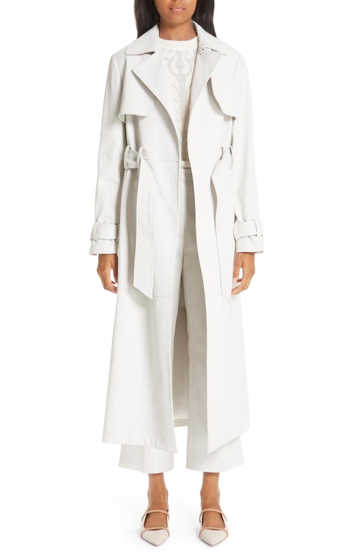 Women's Partow Wax Coated Denim Trench Coat