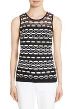 Women's St. John Collection Textural Wave Knit Shell, Size - Black