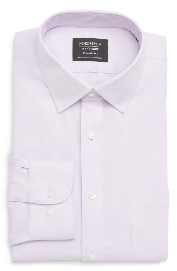 Men's Nordstrom Men's Shop Smartcare(tm) Traditional Fit Dress Shirt - 32/33 - Purple