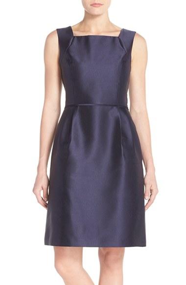 Women's Ellen Tracy Satin Fit & Flare Dress - Blue