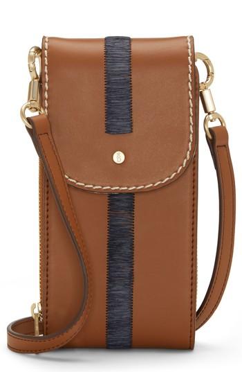 Ed Ellen Degeneres Small Baja Leather Crossbody Bag - Brown