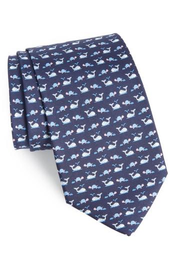 Men's Salvatore Ferragamo Gulp Print Silk Tie, Size - Blue