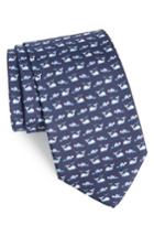 Men's Salvatore Ferragamo Gulp Print Silk Tie, Size - Blue