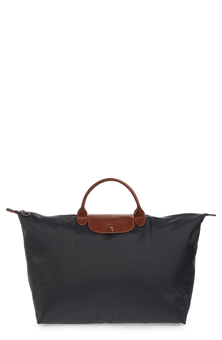Longchamp 'le Pliage' Overnighter - Grey