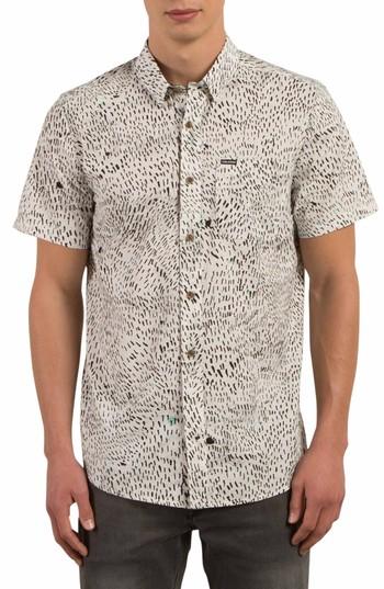 Men's Volcom Primitive Noize Print Shirt, Size - White