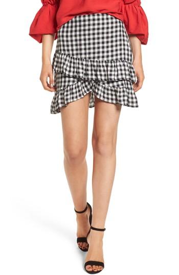Women's Lost + Wander Day Trip Gingham Ruffle Skirt - Black
