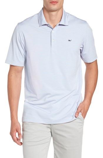 Men's Vineyard Vines Kennedy Stripe Golf Polo, Size - Blue