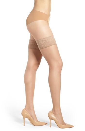 Women's Donna Karan New York Lace Top Stay-up Stockings - Black