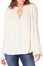 Women's Michael Stars Split Neck Peasant Top